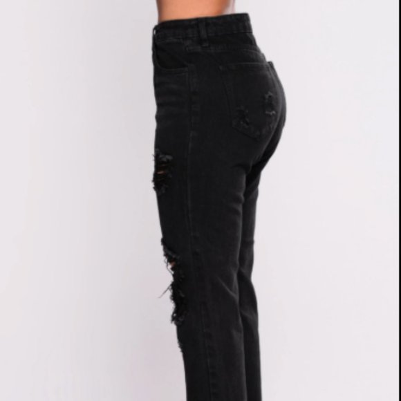 Black Jeans - Boyfriend Jeans - Black - Picture 5 of 5